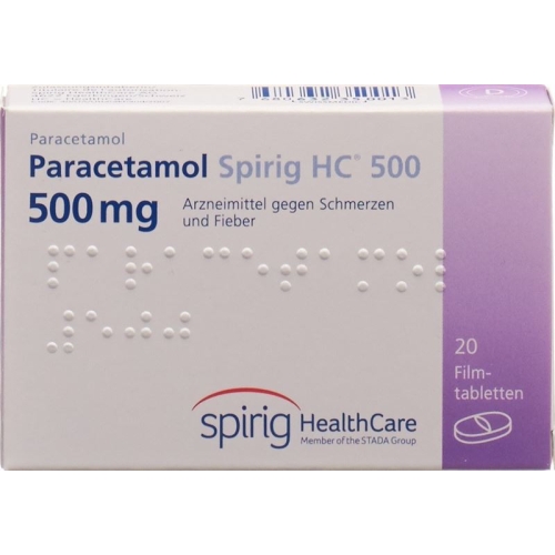 Paracetamol Spirig HC Filmtabl 500 mg 20 pieces buy online