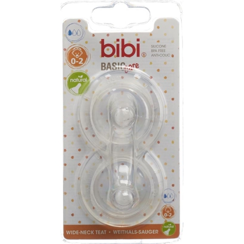 Bibi wide-mouth suction BasicCare Newborn NatSil SV-A + B 2 pcs buy online