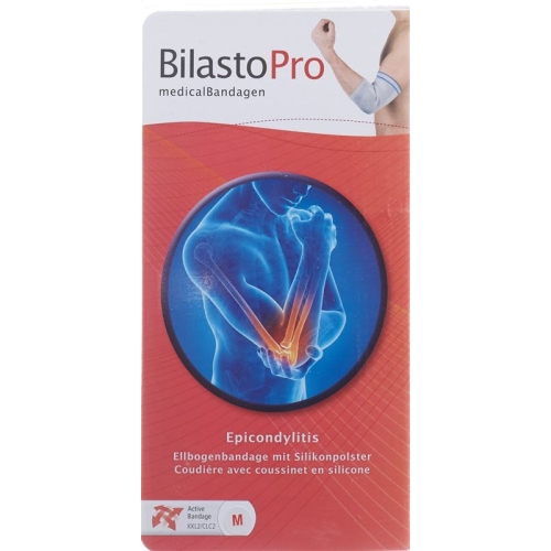 Bilasto Pro epicondylitis elbow brace M gray with silicone pads buy online