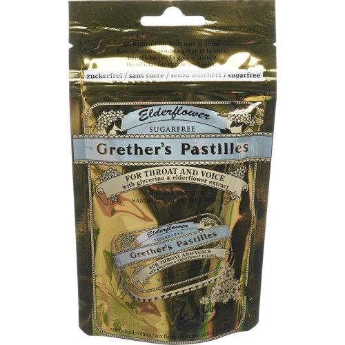 Grethers Elderflower Pastillen ohne Zucker Refill Beutel 100g buy online