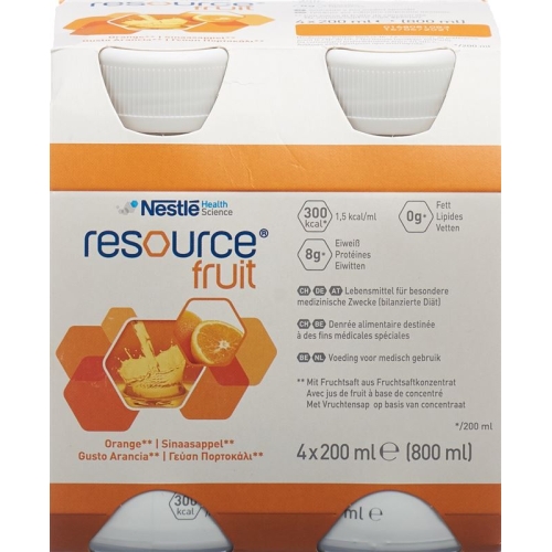 Resource Fruit Drink Orange 4x 200ml buy online