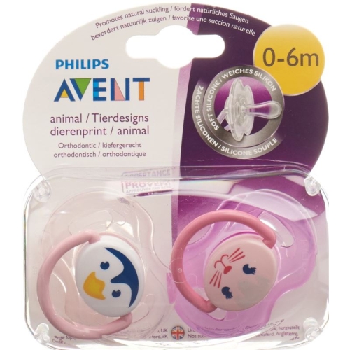 Avent Philips Beruhigungssaug Tiermotiv 0-6 Monate Girl 2 Stück buy online