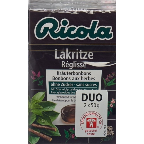 Ricola Lakritze Bonbons mit Stevia Duo 2x 50g buy online