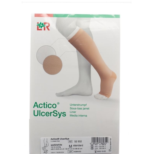 Actico Ulcersys Unterstrumpf S Stand Weiss 3 Stück buy online