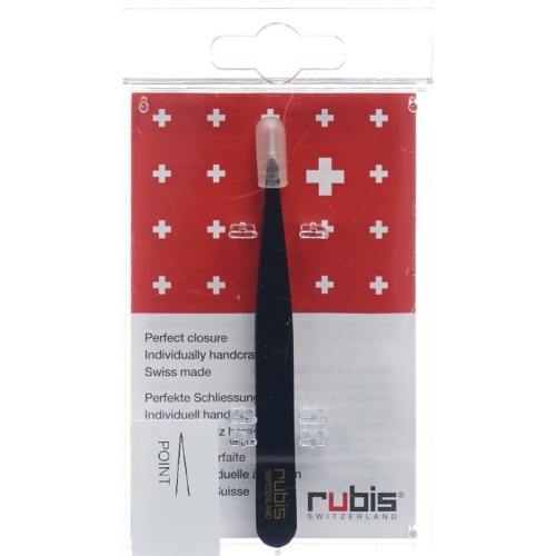 Rubis tweezers pointed black inox buy online