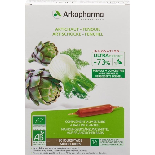 Arkofluide Artischocke-Fenchel Bio 20 Ampullen 10ml buy online