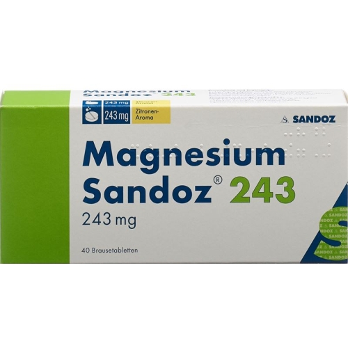 Magnesium Sandoz Brausetabletten 243mg (neu) Dose 40 Stück buy online