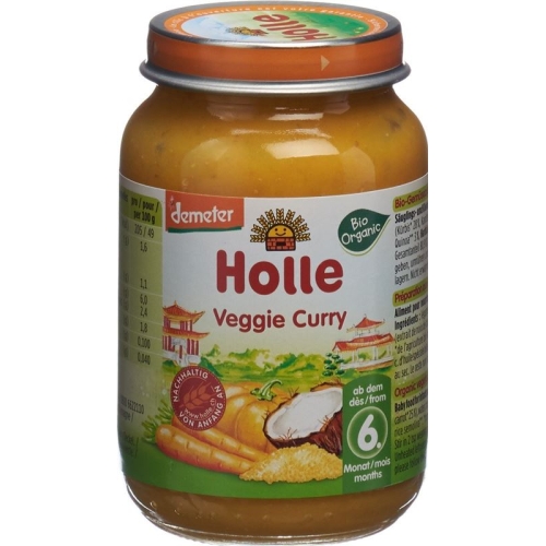 Holle Veggie Curry Glass from the 6th month Bio 190g buy online