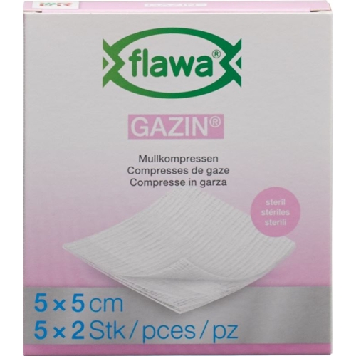 Flawa Gazin Mullkompressen Steril 5x5cm 5x 2 Stück buy online