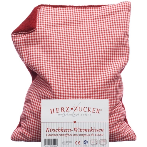 Herzzucker Kirschkernkissen 26x21cm Karo/wollw Rot buy online