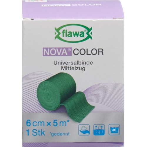 Flawa Nova Color Universalbinde 6cmx5m Grün buy online