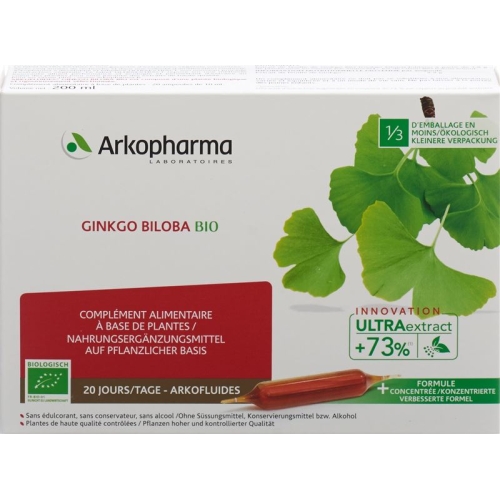 Arkofluide Ginkgo Biloba Trinkampullen Bio 20x 10ml buy online