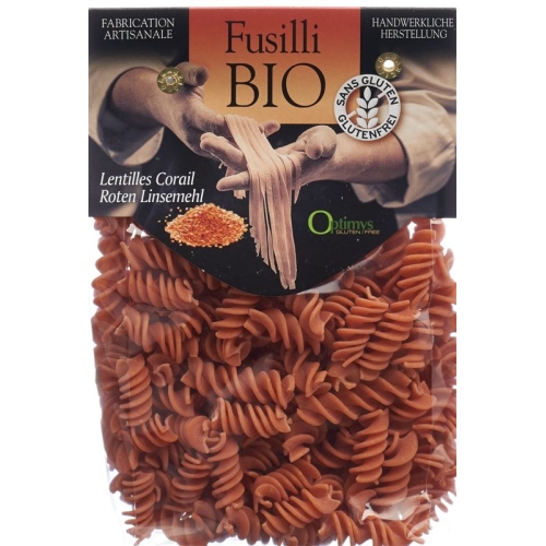 Optimys Rotes Linsenmehl Fusilli Bio Beutel 250g buy online