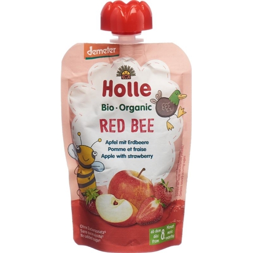 Holle Red Bee Pouchy Apple Strawberry 100g buy online