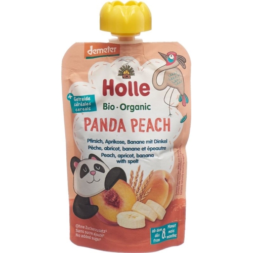 Holle Panda Peach - Pouchy peach apricot and banana with Spelled 100 g buy online