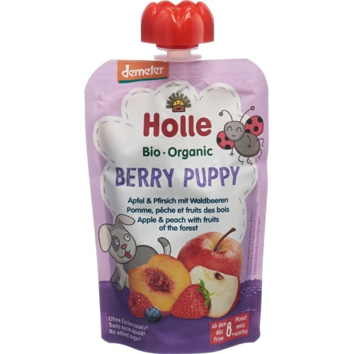 Holle Berry Puppy - Pouchy apple & peach with forest berries 100g buy online