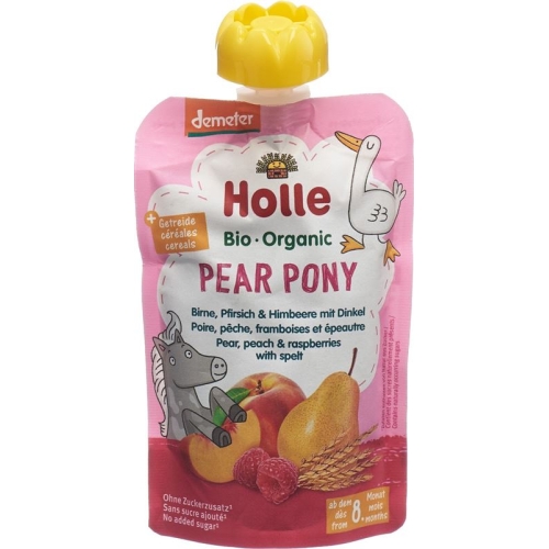 Holle Pear Pony - Pouchy pear peach & raspberry with Spelled 100 g buy online