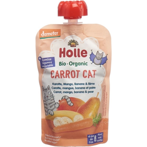 Holle Carrot Cat - Pouchy carrot mango banana & pear 100g buy online