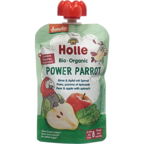 Holle Power Parrot - Pouchy apple pear & spinach 100g buy online