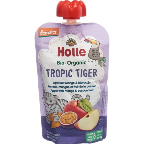 Holle Tropic Tiger Pouchy Apple, Mango & Passion Fruit 100g buy online