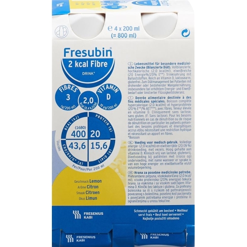 Fresubin 2 Kcal Fibre Drink Lemon Neu 4 Flasche 200ml buy online