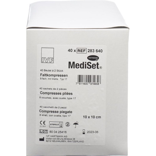 MediSet Faltkompressen Typ 17 8-fach 10x10cm 2 Stück buy online