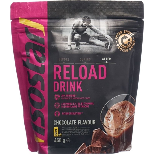 Isostar Reload Drink Pulver Schokolade Beutel 450g buy online