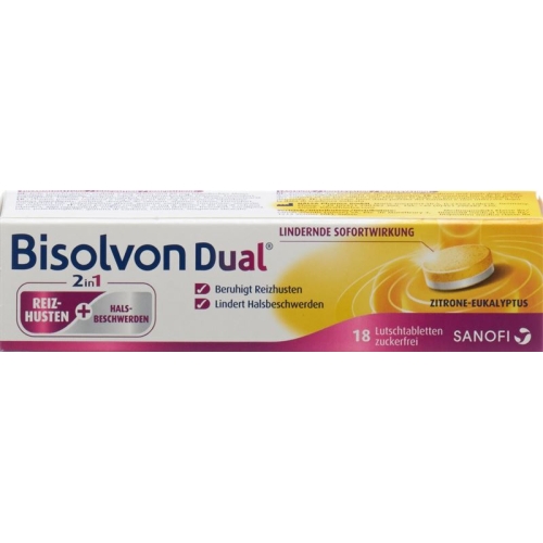 Bisolvon Dual 2 In 1 lozenges 18 pieces buy online