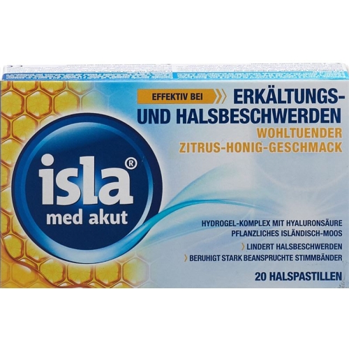 Isla Med acute lozenges citrus honey 20 pieces buy online