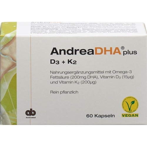 Andreadha Plus Omega-3 Vit D3+k2 Kapseln Vegan 60 Stück buy online