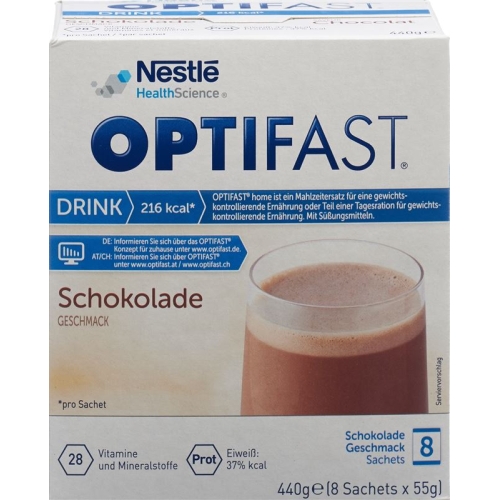 Optifast Drink Chocolate 8 bags 55g buy online