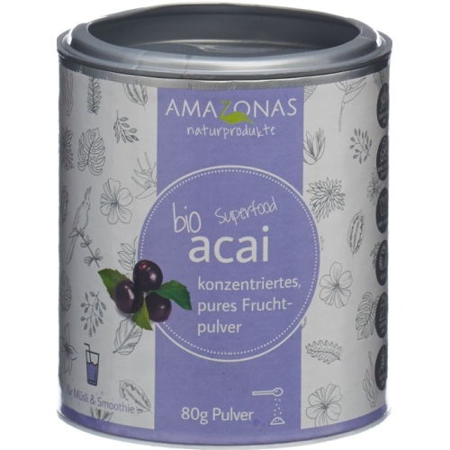 Acai Bio Fruchtpulver 100% Pur Dose 80g buy online