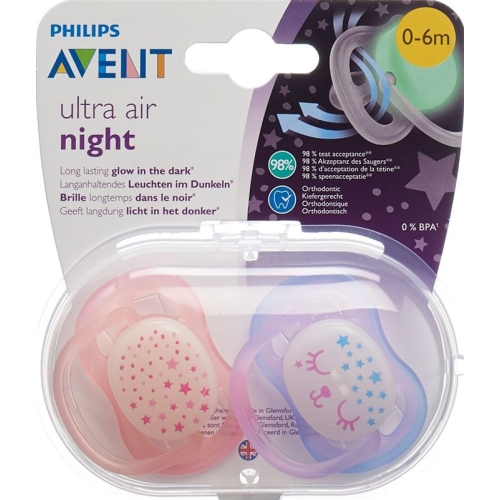 Avent Philips ultra pacifier air 0-6m Night Girl stars / cat buy online