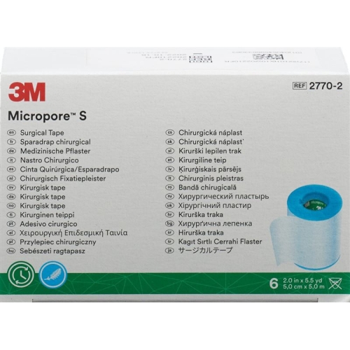 3M Micropore S Silikonrollenpf 5cmx5m 6 Stück buy online