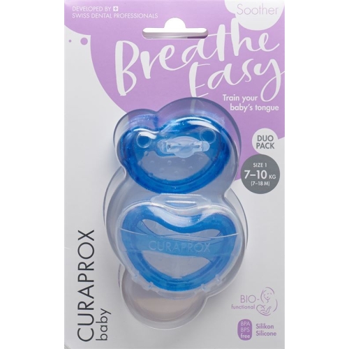 Curaprox Baby pacifier size 1 blue double new 2 pieces buy online