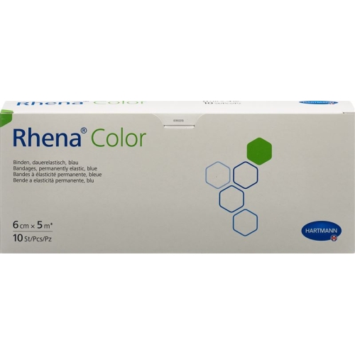 Rhena Color Elastische Binde 6cmx5m Blau Offen 10 Stück buy online