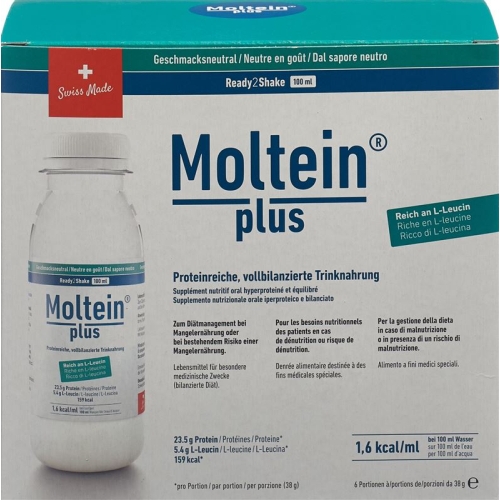 Moltein Plus Ready2shake Geschmacksneutr 6 Flasche 38g buy online