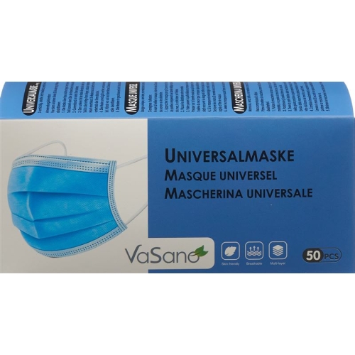 Vasano Universalmaske 3-sch D/f/i Latexfrei 50 Stück buy online