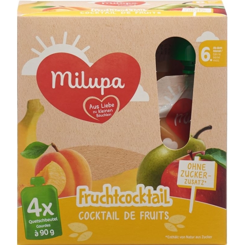 Milupa Pouch Fruit Cocktail from the 4th month 4x90g buy online