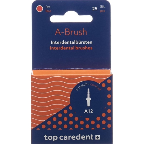 Top Caredent A-brush 12 Idbh-rk Rot Konisch 25 Stück buy online