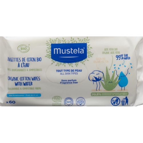 Mustela Reinigungstücher Wasser Bio 60 Stück buy online