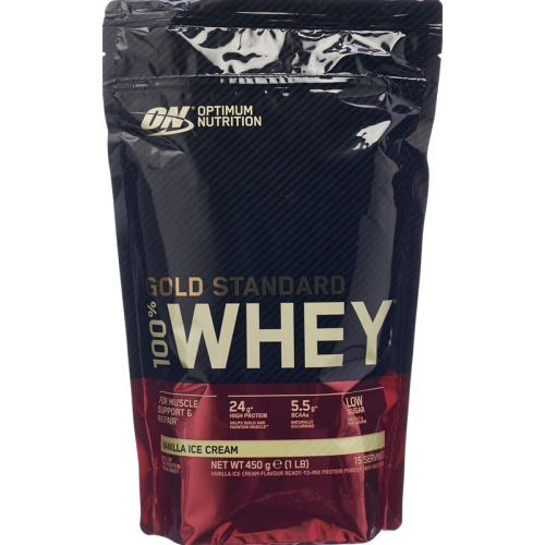 Optimum 100% Whey Gold Std Vanilla Ice Beutel 450g buy online