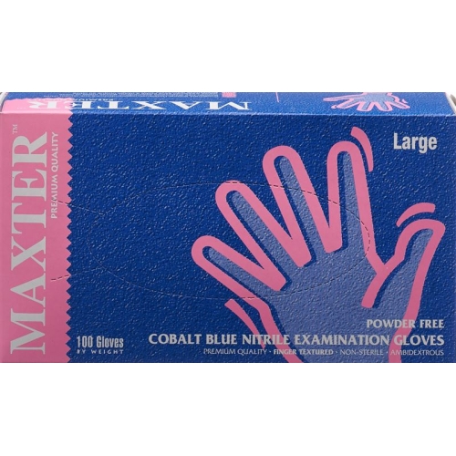 Maxter Nitril Handschuhe ohne Puder L 100 Stück buy online