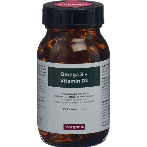 Biorganic Omega-3 Vitamin D3 Kapseln D/f 100 Stück buy online