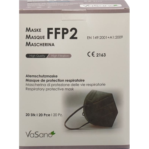 Vasano Maske Ffp2 Grau Versiegelt D/f/i 20 Stück buy online