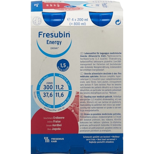 Fresubin Pi-Aps Energy Drink Erdbeer 4x 200ml buy online