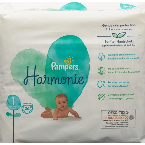 Pampers Harmonie Grösse 1 2-5kg Newborn Tragep 26 Stück buy online