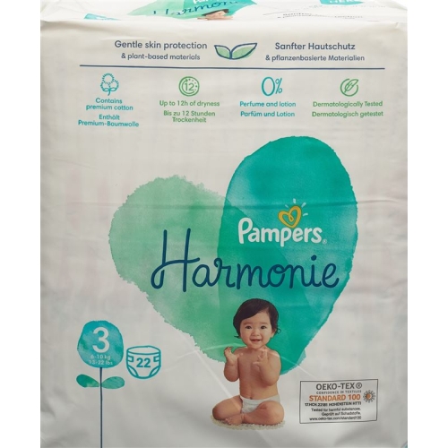 Pampers Harmonie Grösse 3 6-10kg Midi Tragep 22 Stück buy online