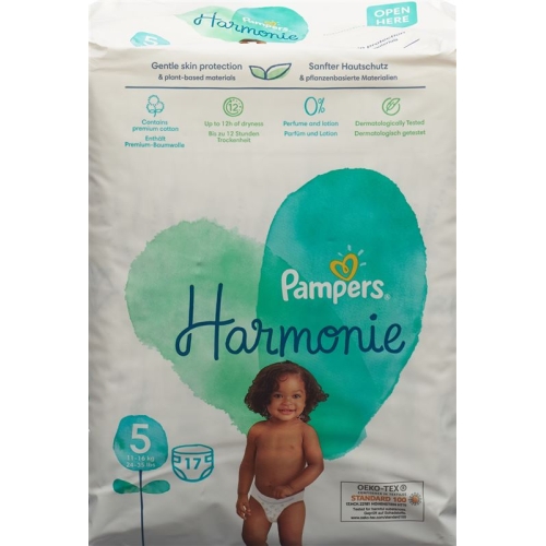 Pampers Harmonie Grösse 5 11+kg Junior Tragep 17 Stück buy online