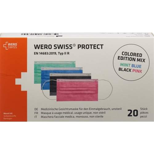 Wero Swiss Protect Maske Typ Iir Farbig Mix 20 Stück buy online